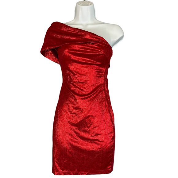 Superdown Red Shimmer Mini Dress - Picture 5 of 11